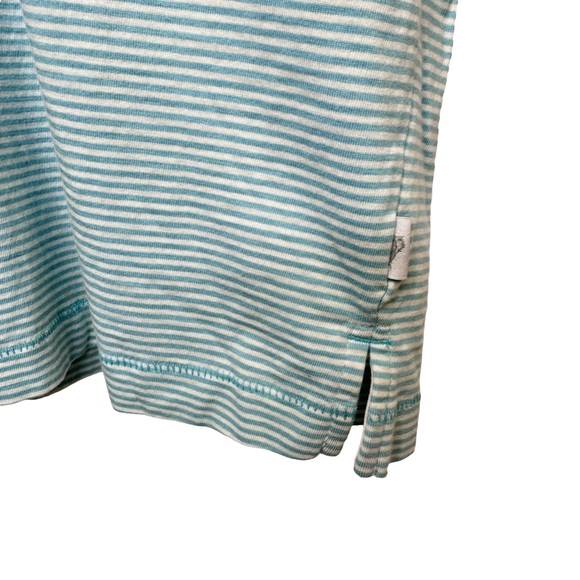 Tommy Bahama Relax Shirt Men Collared 1/4 Button Short Sleeve Striped Blue Large - Picture 2 of 14